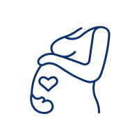 icon of a pregnant woman with a heart on her abdomen