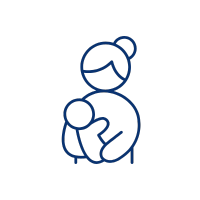 icon of a new mother holding an infant